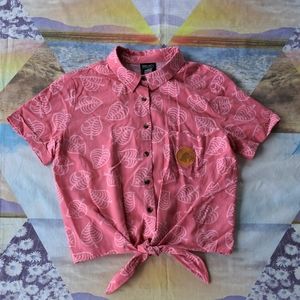 Animal Crossing Button Down Collared Shirt XS